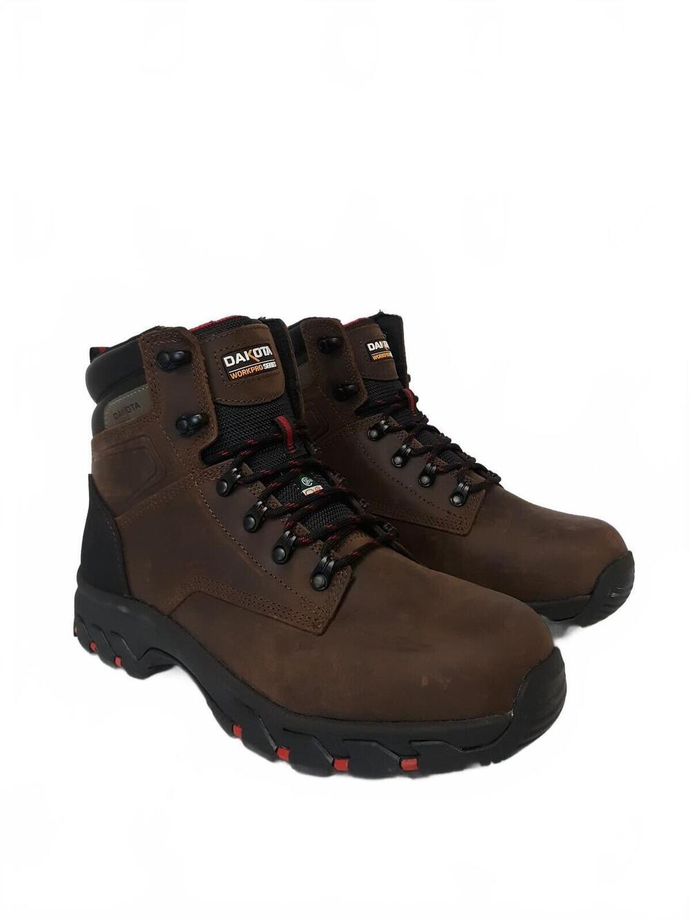 Dakota Men 12 W Brown Leather Waterproof Safety Toe Work Boots 5ANCDK4-2400